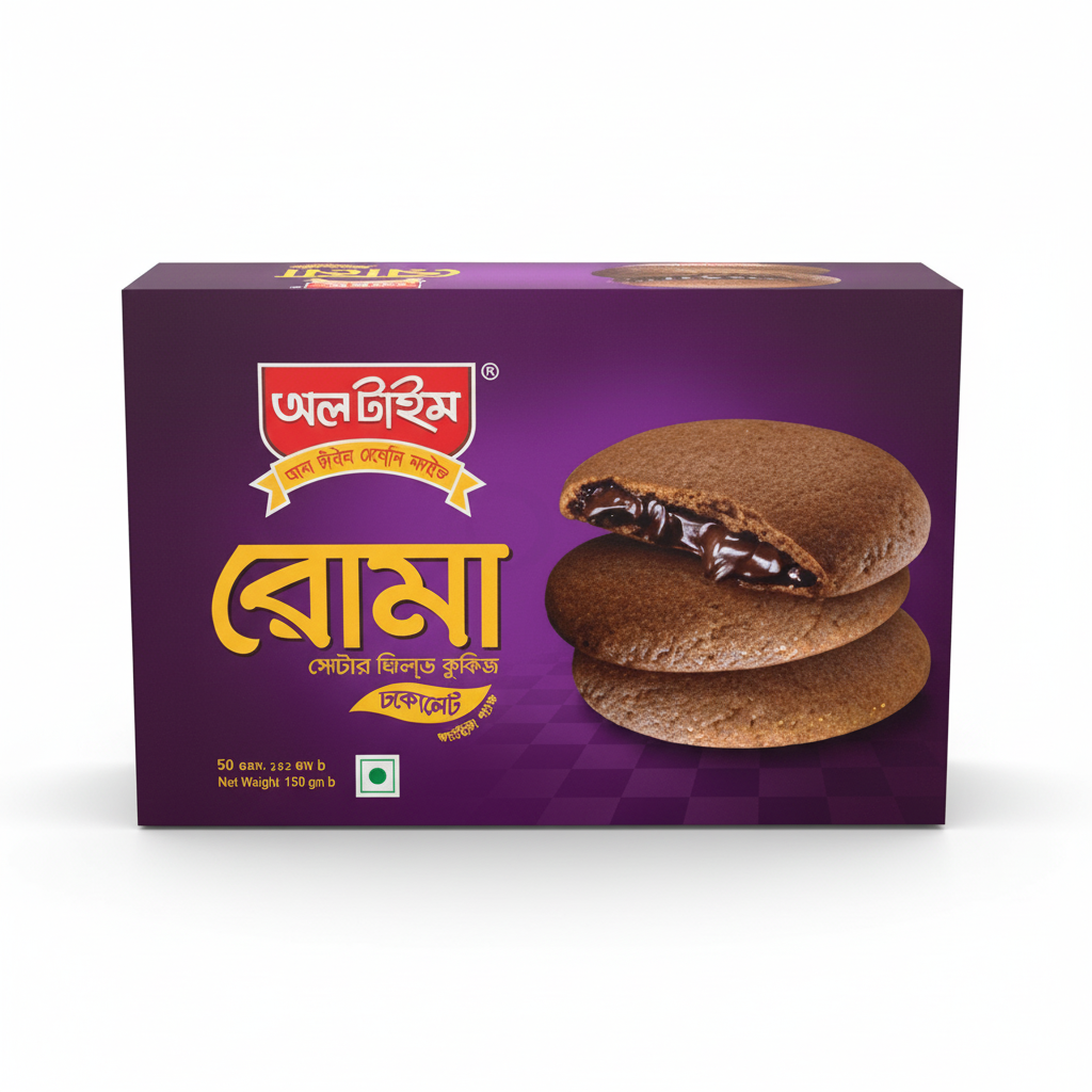 Roma Center Filled Cookies Chocolate 185gm