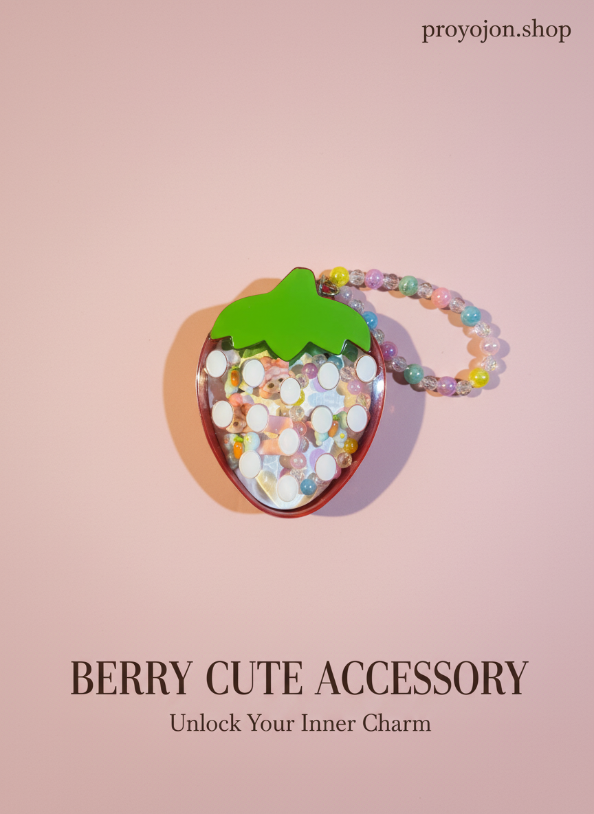 Kawaii Strawberry Shaker Charm
