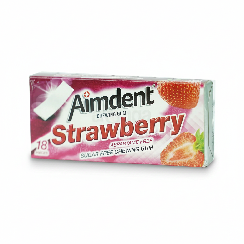 Aimdent Strawberry Chewing Gum Aspartame Free 31g