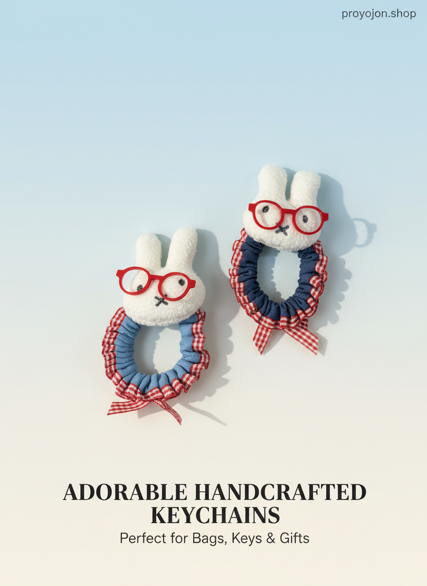 Plush Bunny Scrunchie Set